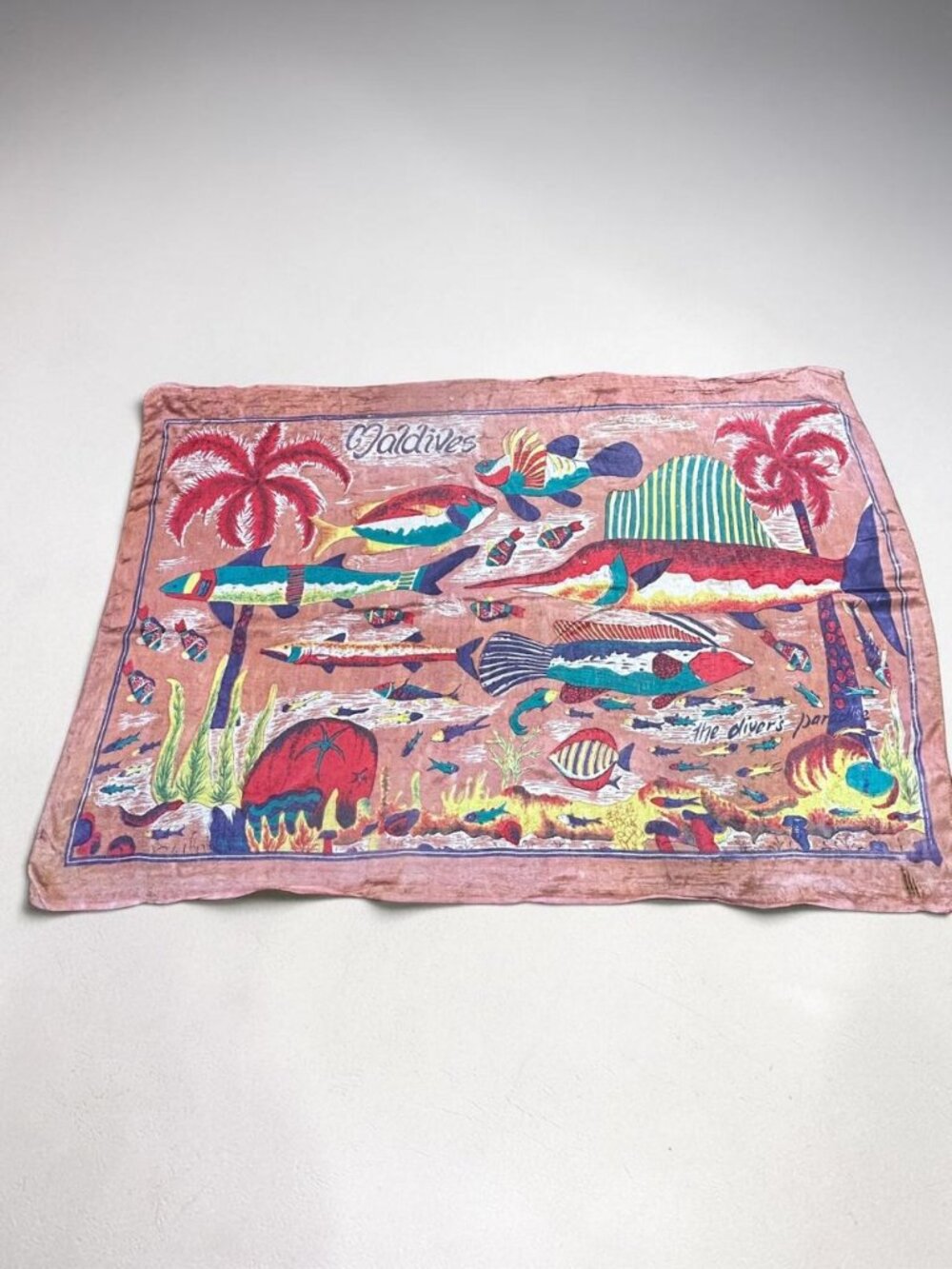 Maldives Colorful Souvenir Sarong Shawl Scarf Divers Paradise